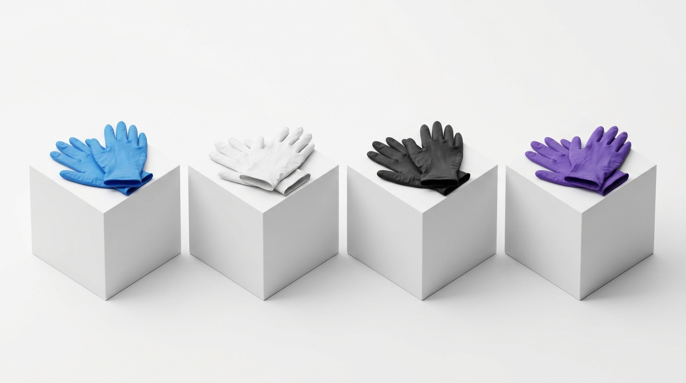 Gloves in blue, white & black